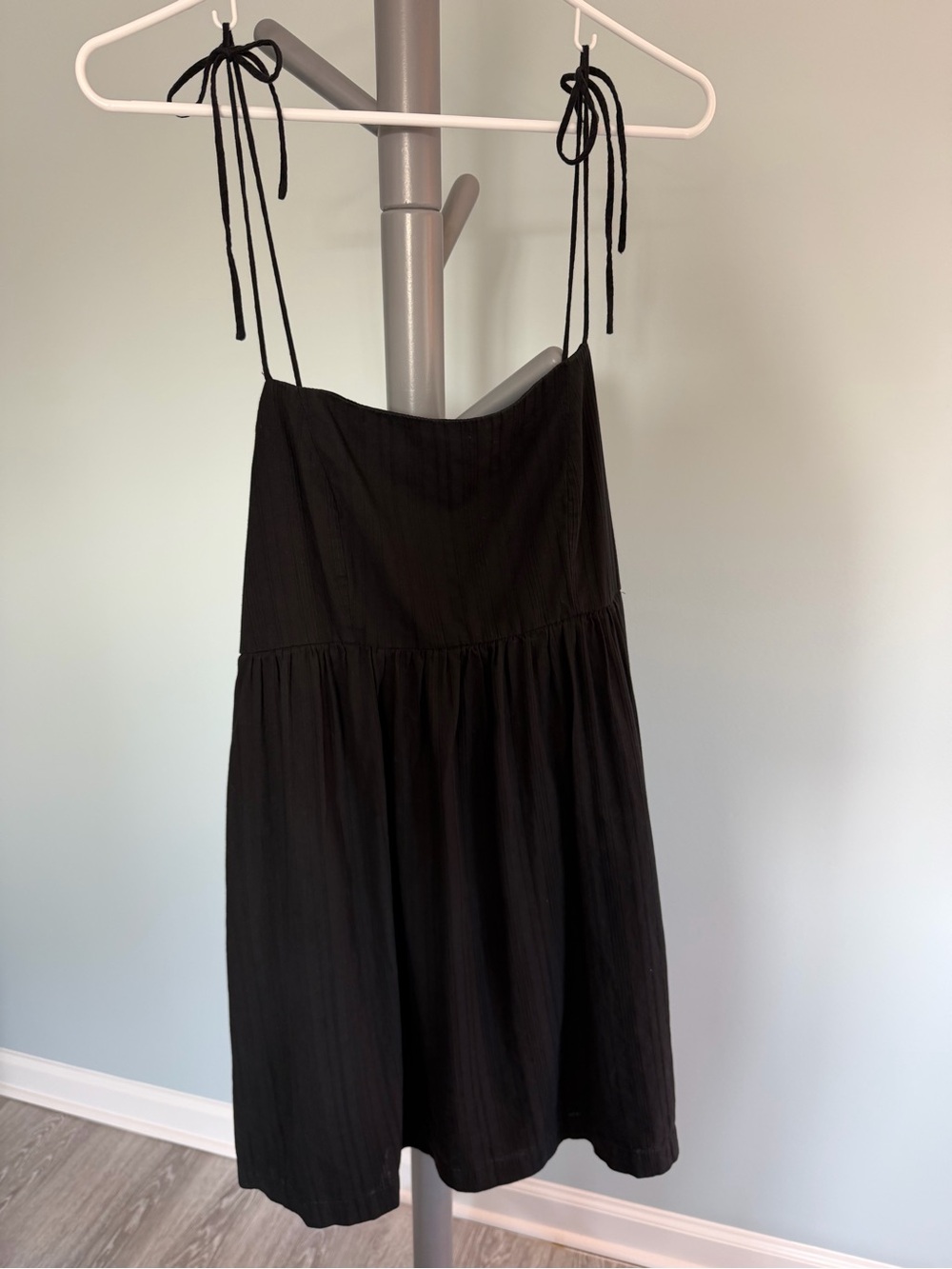 Altar'd State Black Tie-Shoulder Mini Dress Medium